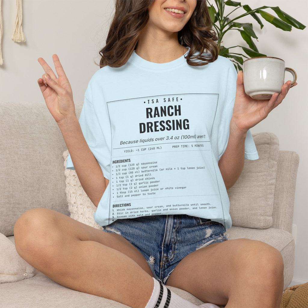 TSA-Safe Ranch Dressing | Vintage Recipe Card T-Shirt — Black Ink