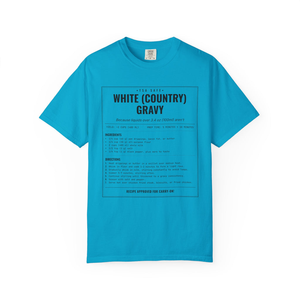 White Country Gravy | Vintage Recipe Card T-Shirt — Black Ink
