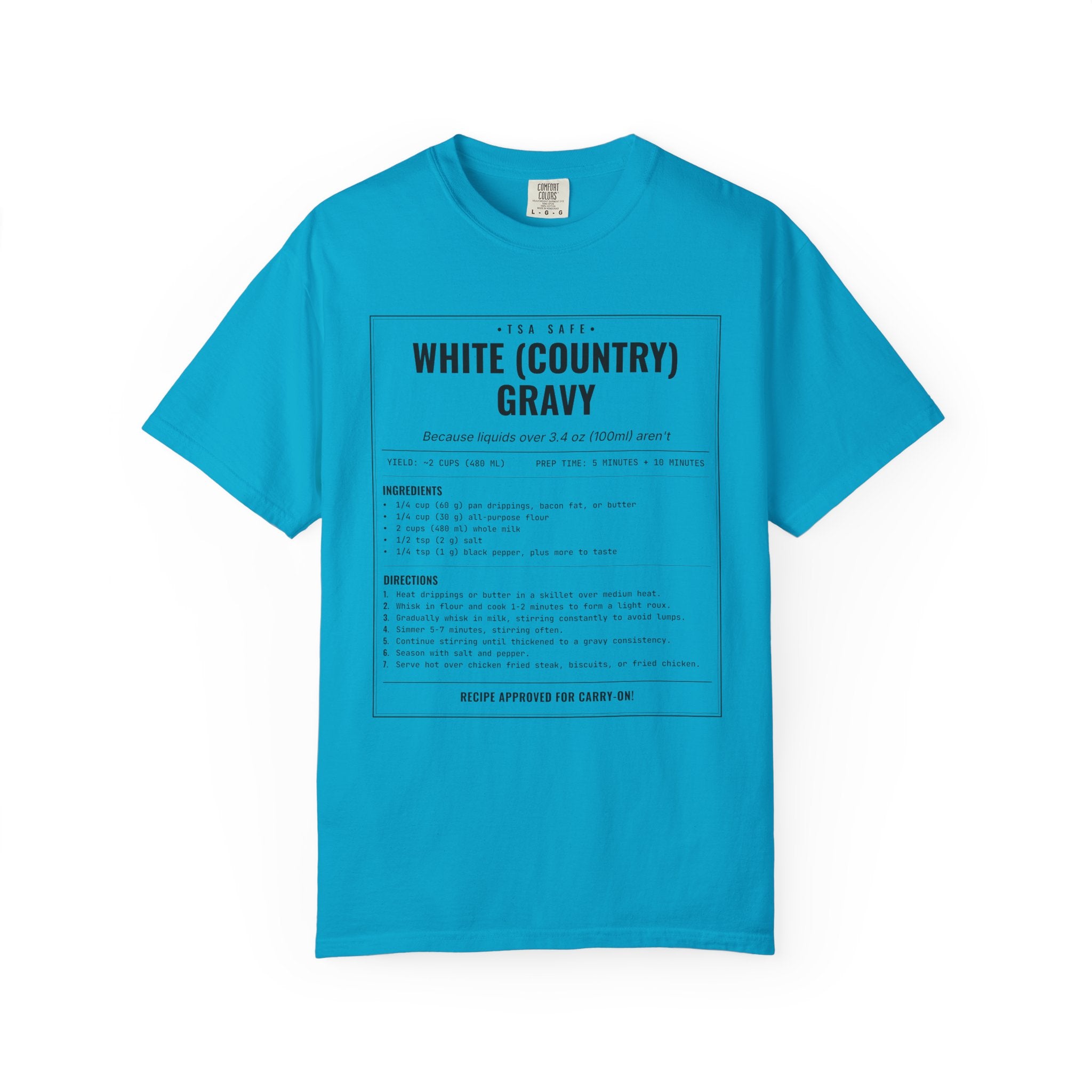 White Country Gravy | Vintage Recipe Card T-Shirt — Black Ink