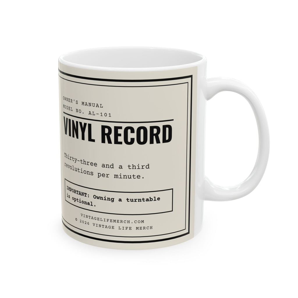 Vinyl Record Owner's Manual Mug | Retro Analog Life Coffee Mug