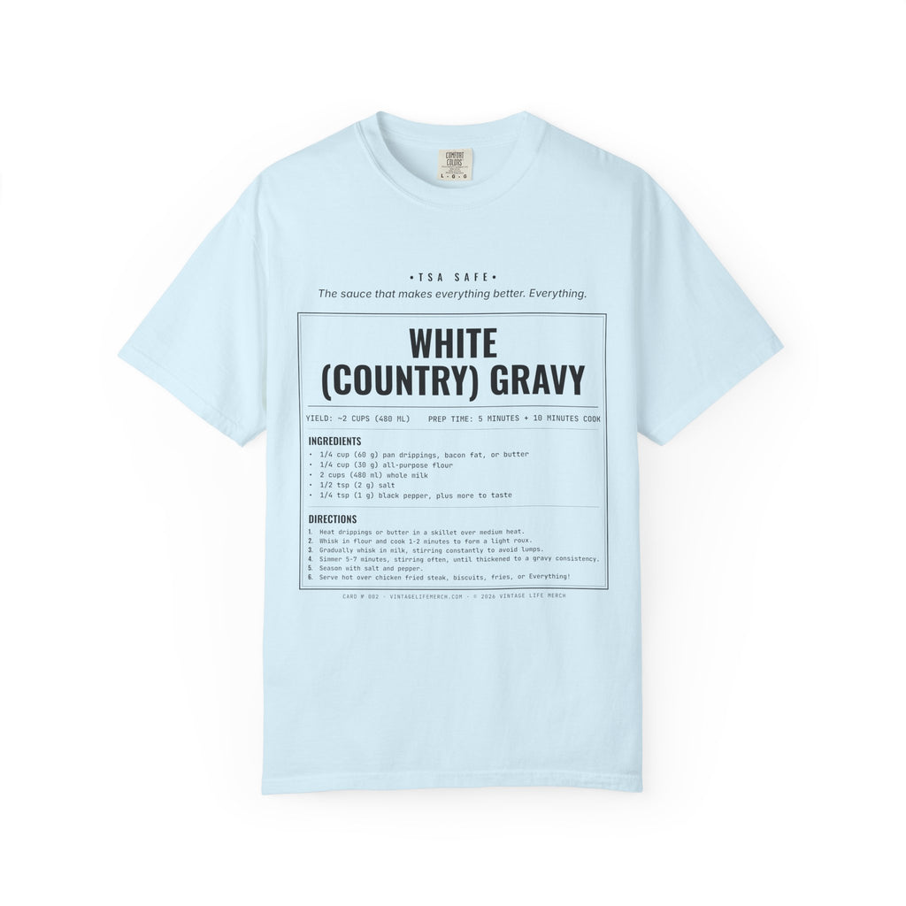 White Country Gravy Recipe Shirt | Southern Vintage Tee