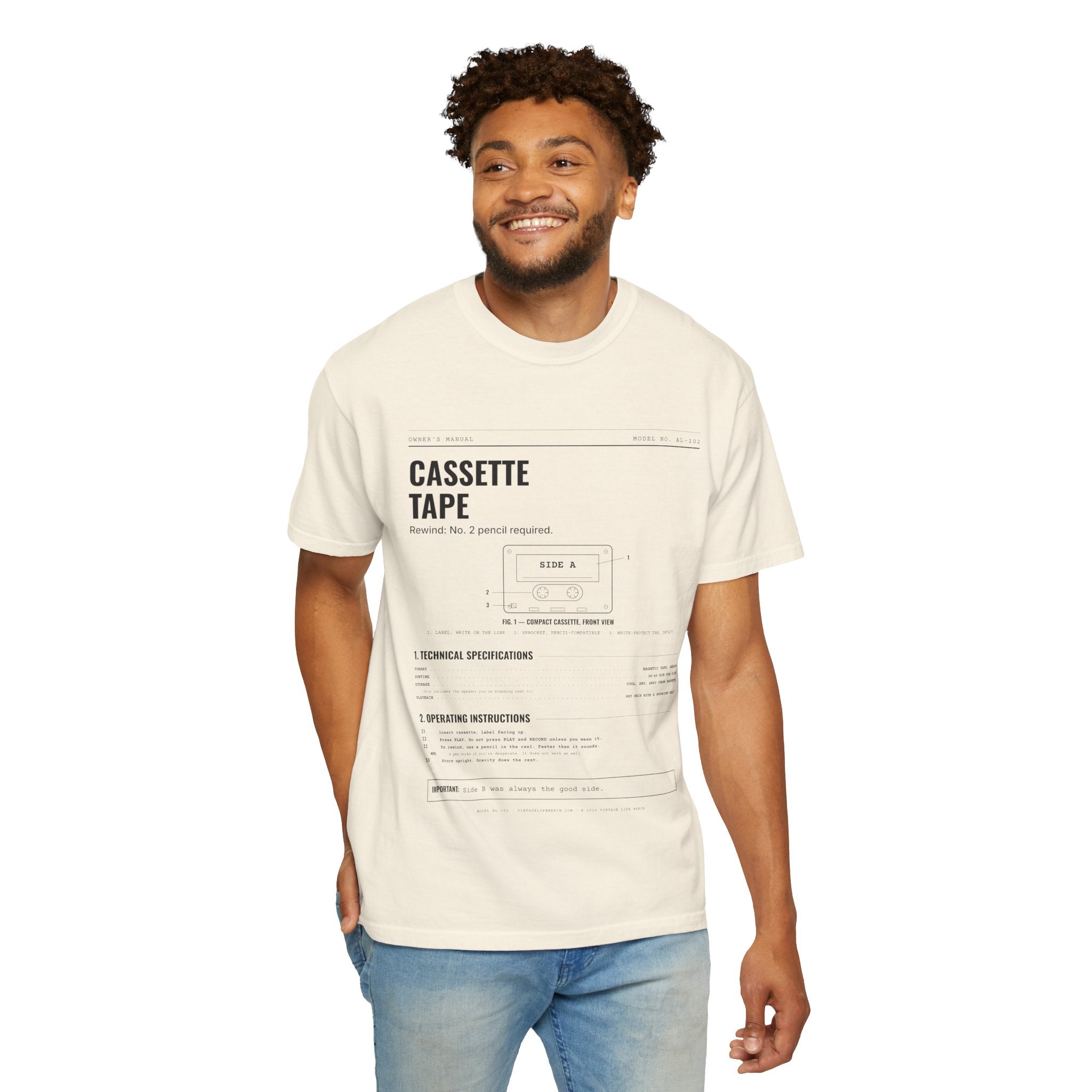 Cassette Tape Spec Sheet Shirt | Analog Life Vintage Tee