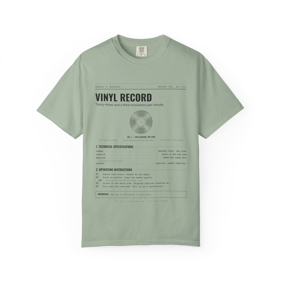 Vinyl Record Spec Sheet Shirt | Analog Life Vintage Tee
