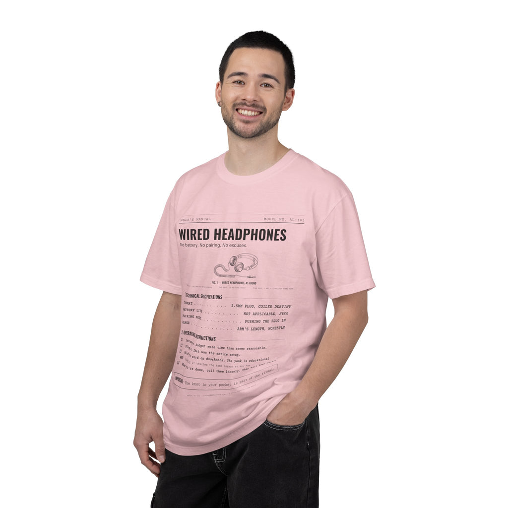 Wired Headphones Spec Sheet Shirt | Analog Life Vintage Tee
