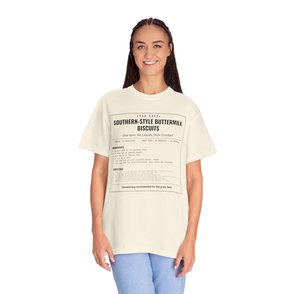 Southern Style Buttermilk Biscuits | Vintage Recipe Card T-Shirt — Black Ink