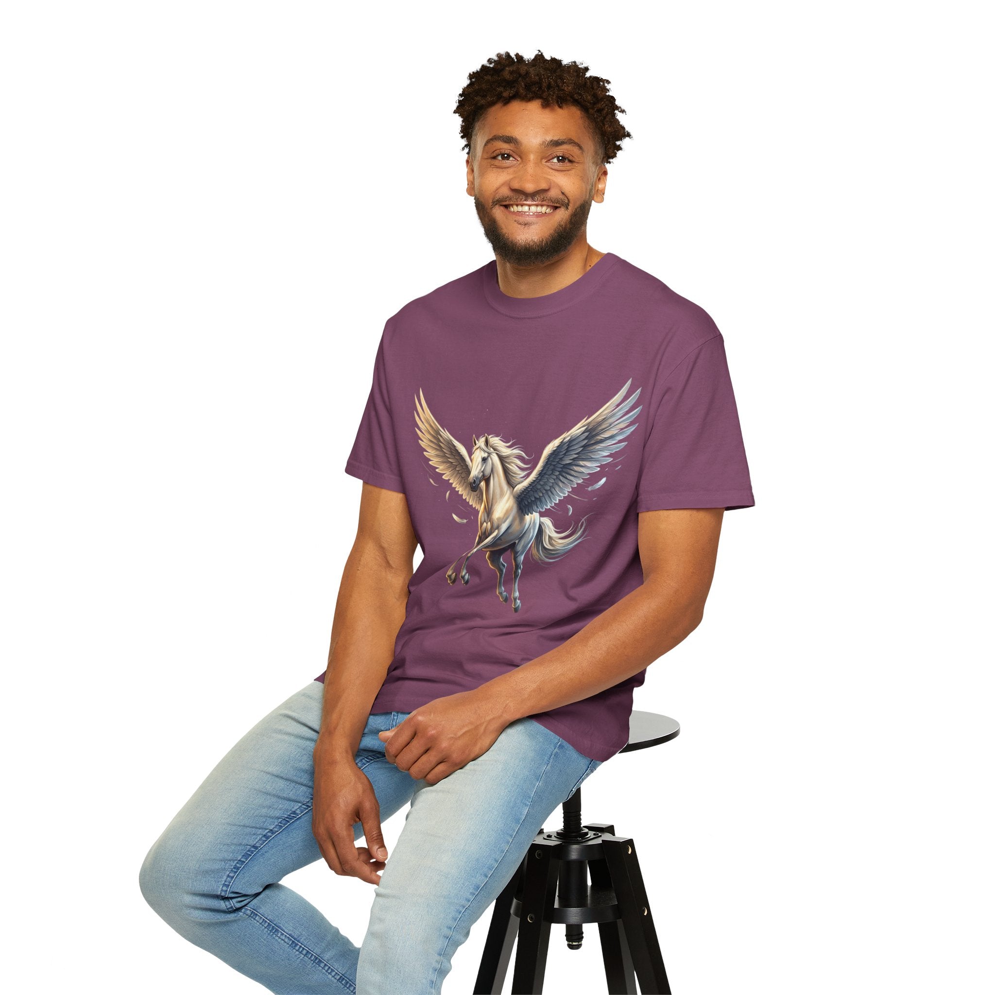 Majestic Pegasus Illustration T-shirt | Flying Horse Graphic Tee