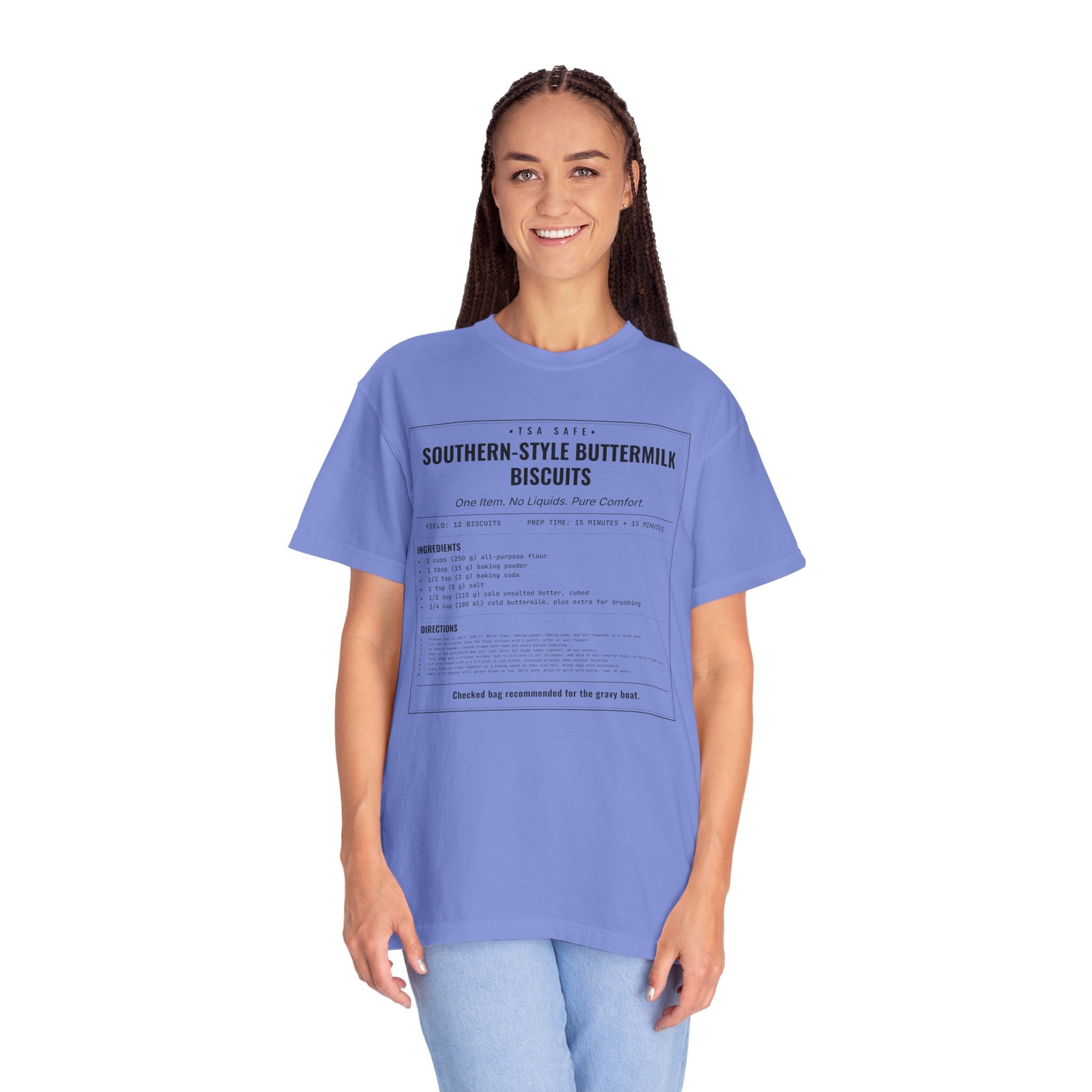 Southern Style Buttermilk Biscuits | Vintage Recipe Card T-Shirt — Black Ink