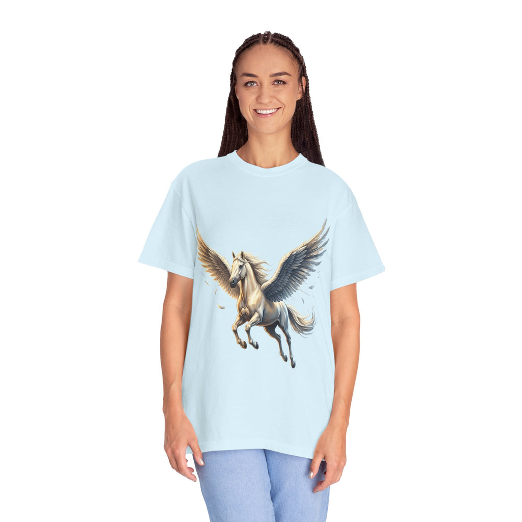 Majestic Pegasus Illustration T-shirt | Flying Horse Graphic Tee