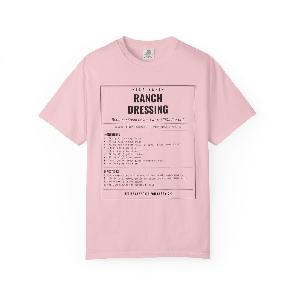 TSA-Safe Ranch Dressing | Vintage Recipe Card T-Shirt — Black Ink