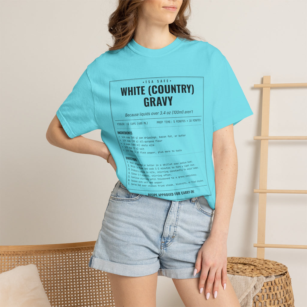 White Country Gravy | Vintage Recipe Card T-Shirt — Black Ink