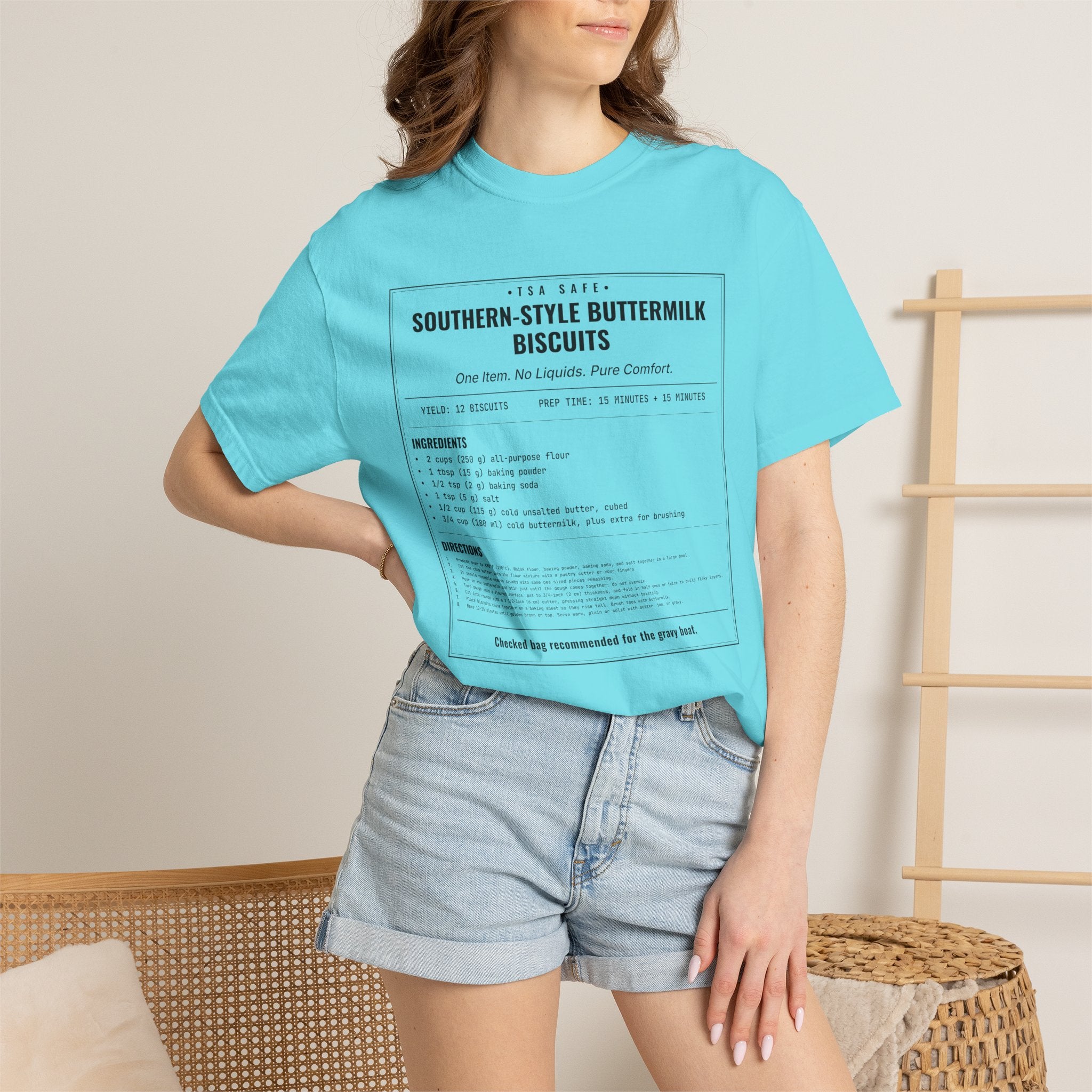Southern Style Buttermilk Biscuits | Vintage Recipe Card T-Shirt — Black Ink