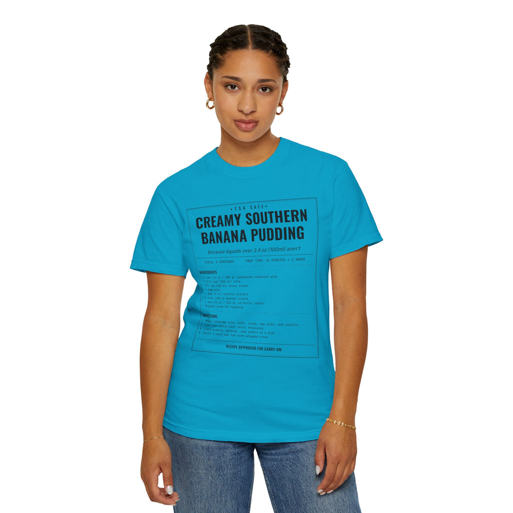 Creamy Southern Banana Pudding | Vintage Recipe Card T-Shirt — Black Ink