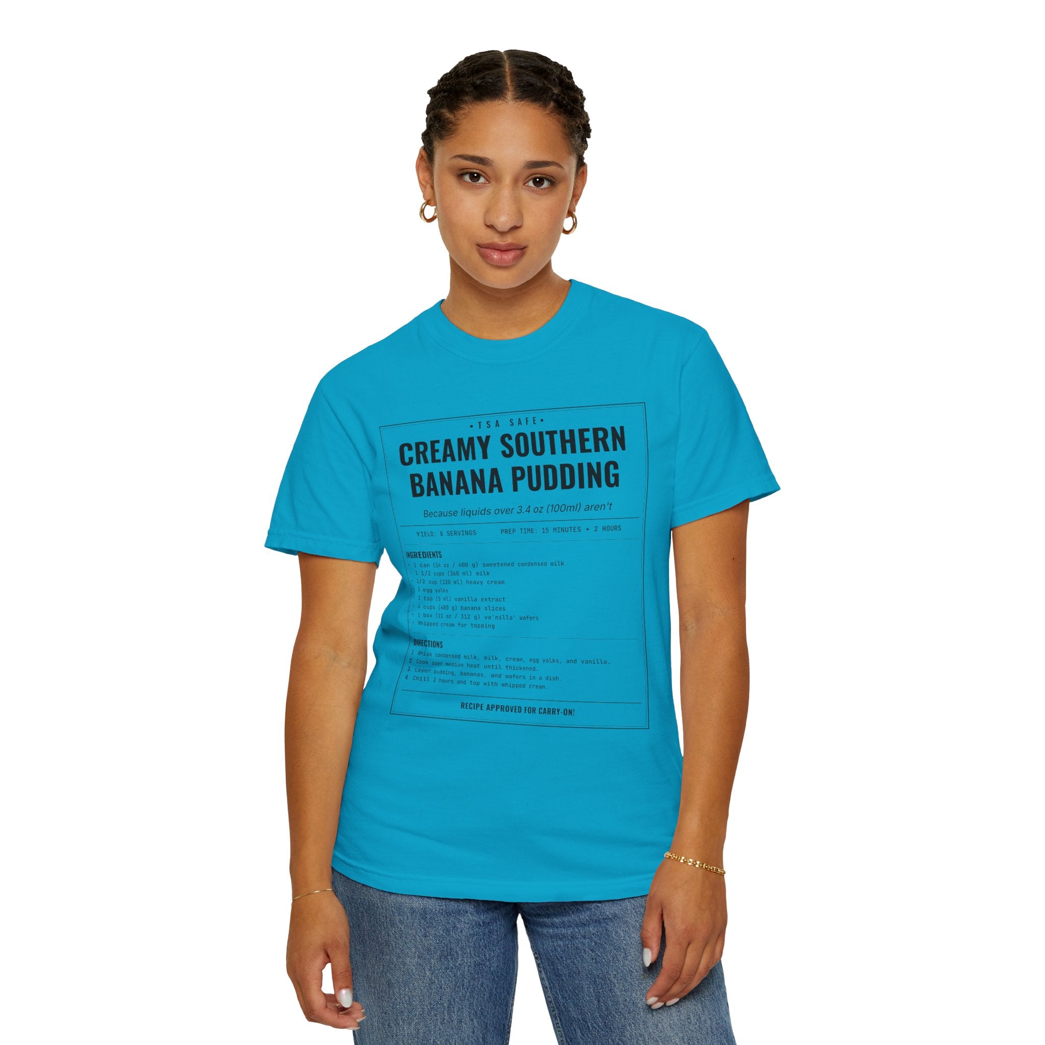 Creamy Southern Banana Pudding | Vintage Recipe Card T-Shirt — Black Ink