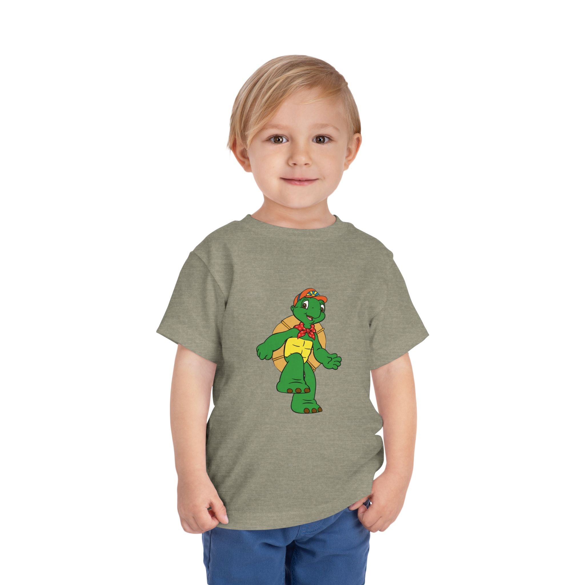 Kids Turtle Graphic Toddler Tee | Retro Cartoon Turtle in Cap