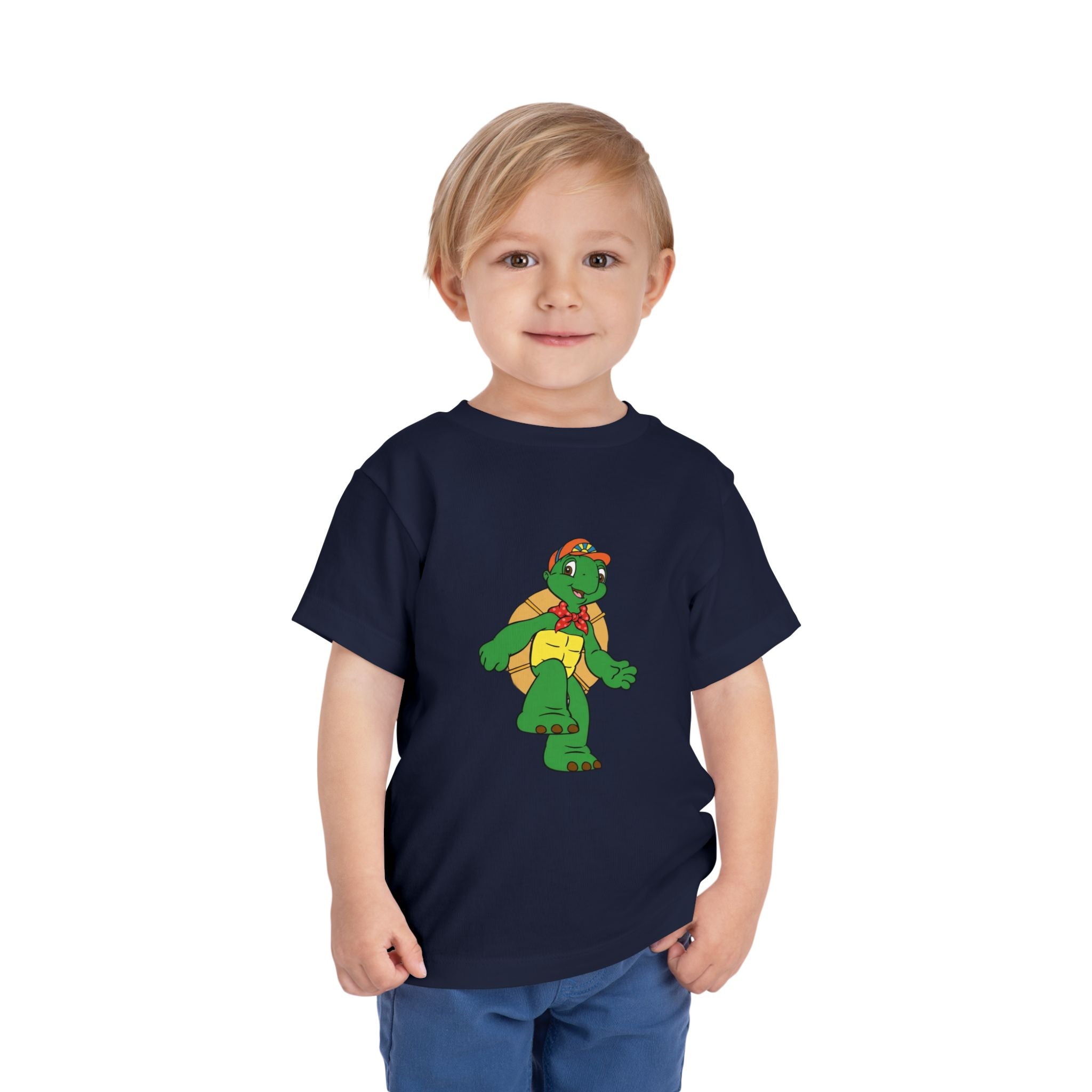 Kids Turtle Graphic Toddler Tee | Retro Cartoon Turtle in Cap