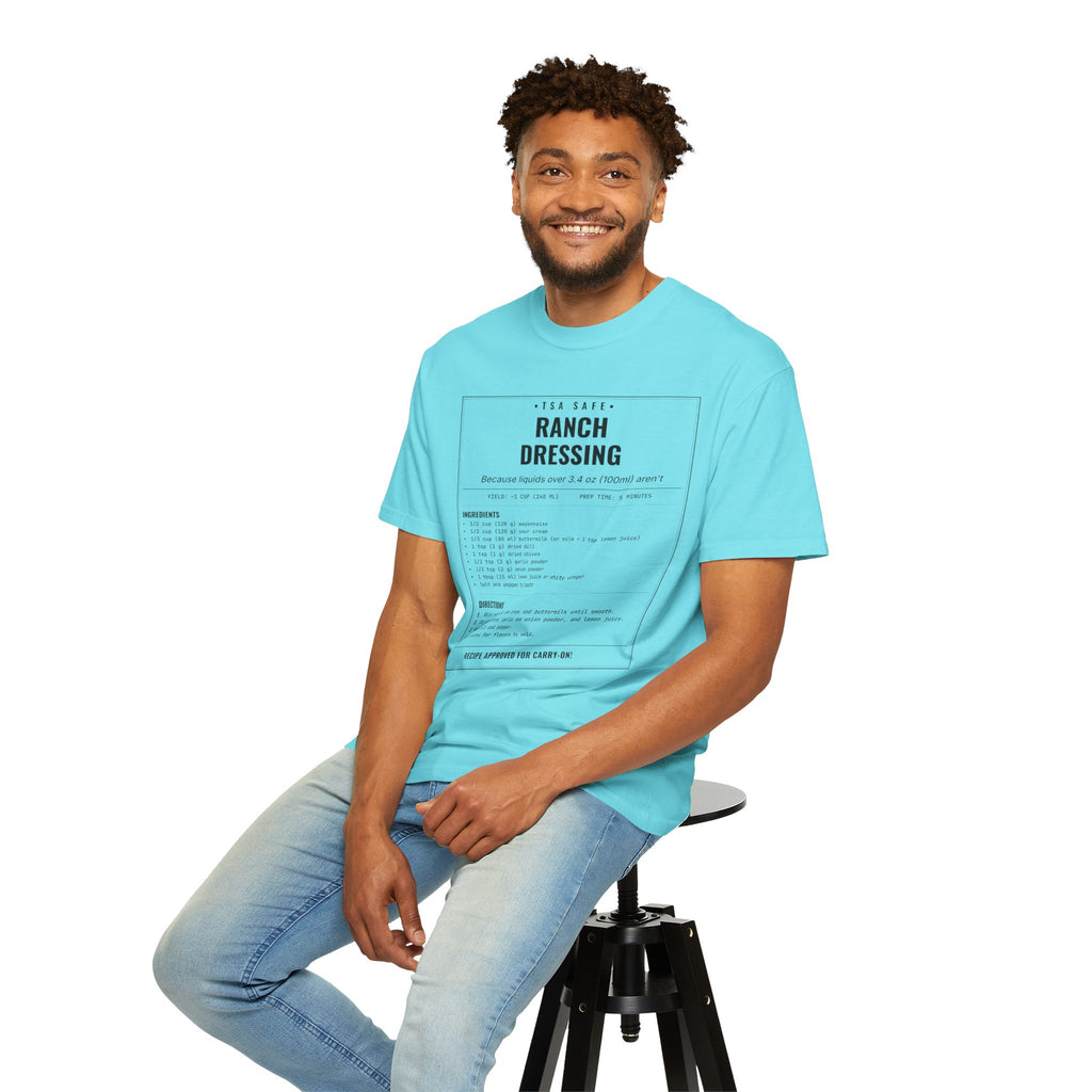 TSA-Safe Ranch Dressing | Vintage Recipe Card T-Shirt — Black Ink