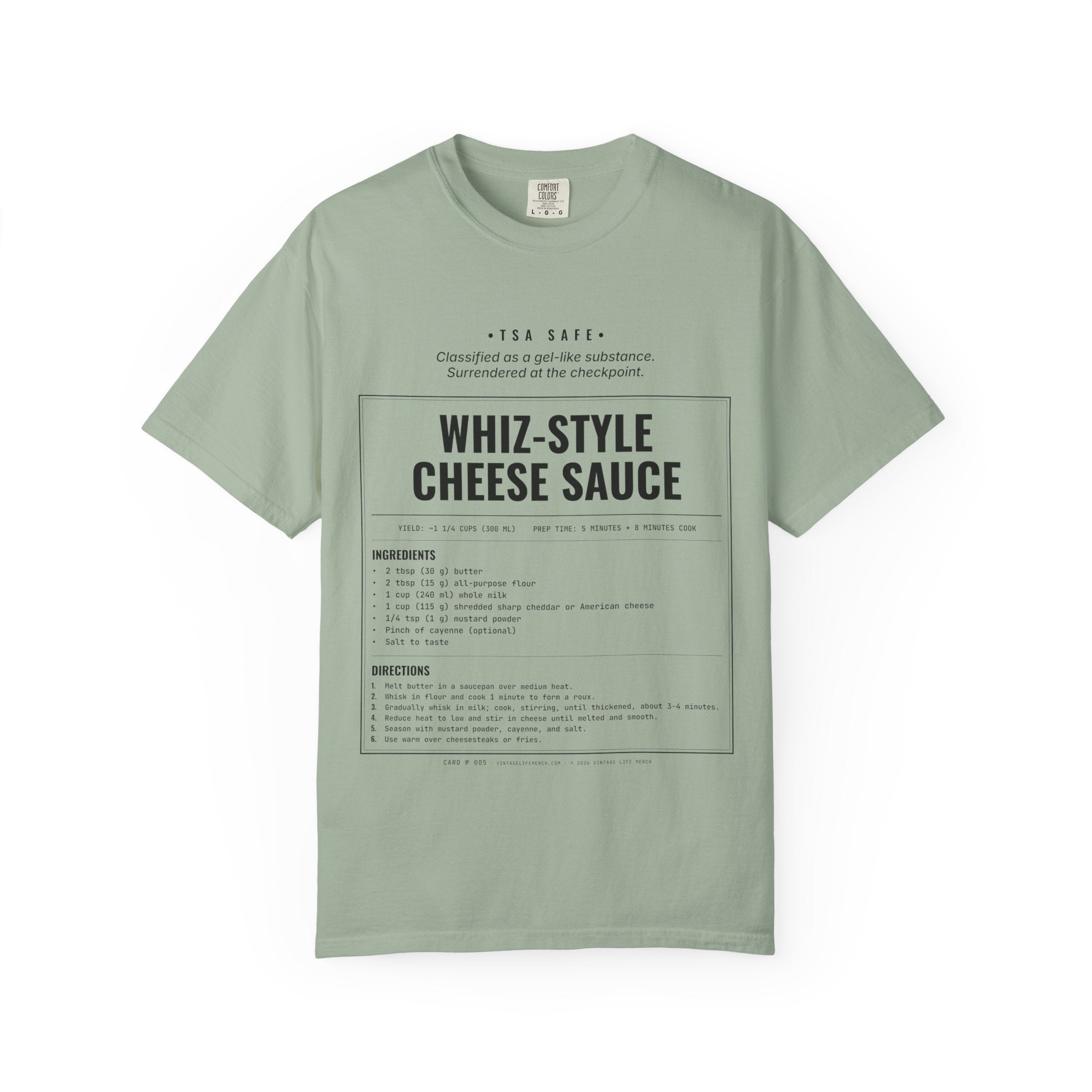 Whiz-Style Cheese Sauce Recipe Shirt | TSA Safe Vintage Tee