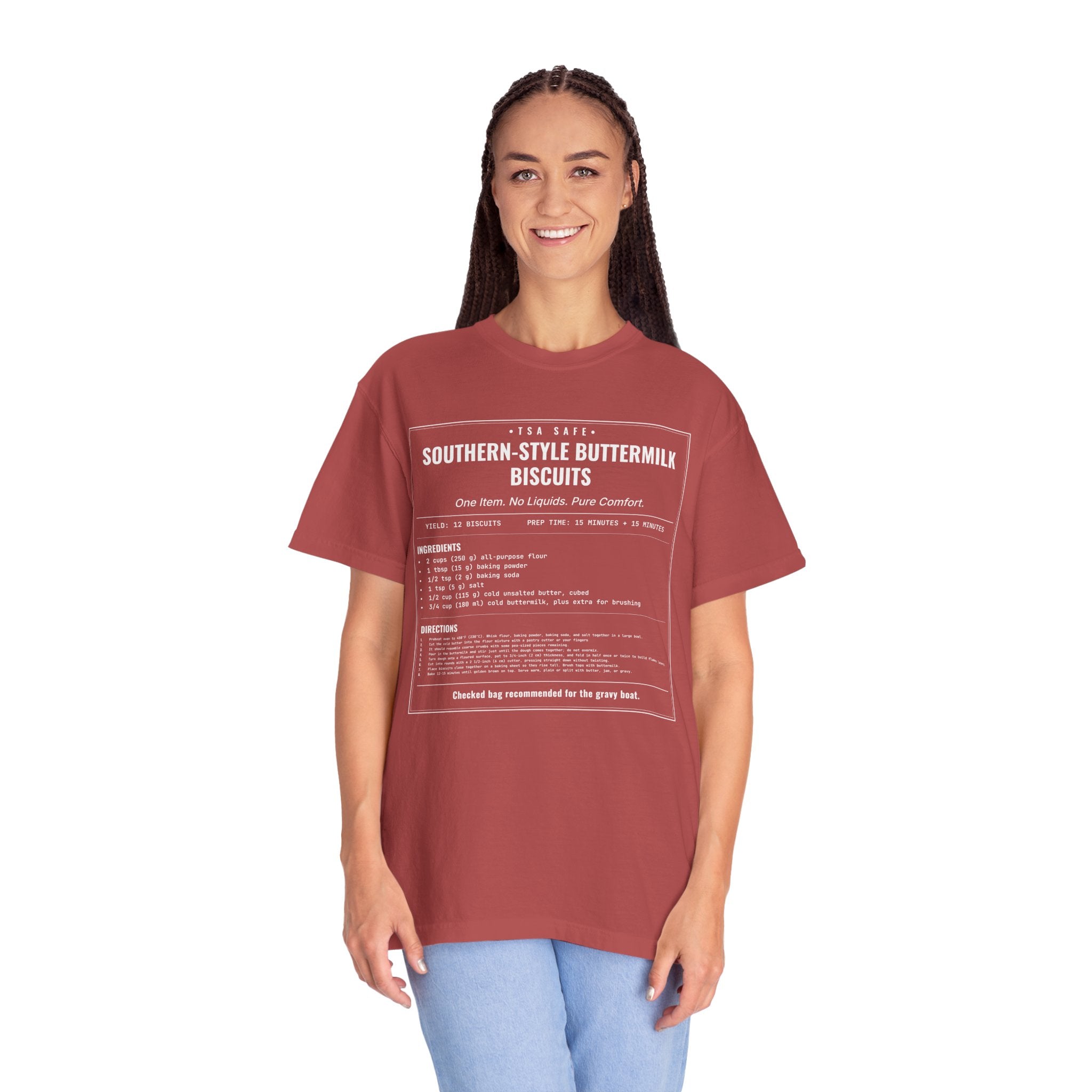 Southern Style Buttermilk Biscuits | Vintage Recipe Card T-Shirt — White Ink