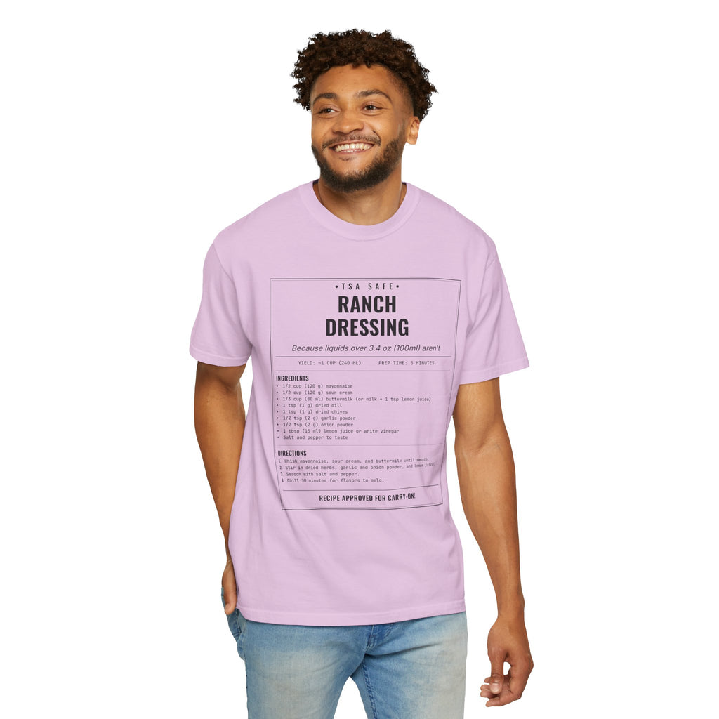 TSA-Safe Ranch Dressing | Vintage Recipe Card T-Shirt — Black Ink