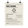 Vinyl Record Owner's Manual Poster | Retro Analog Life Wall Art in 8" x 10"
