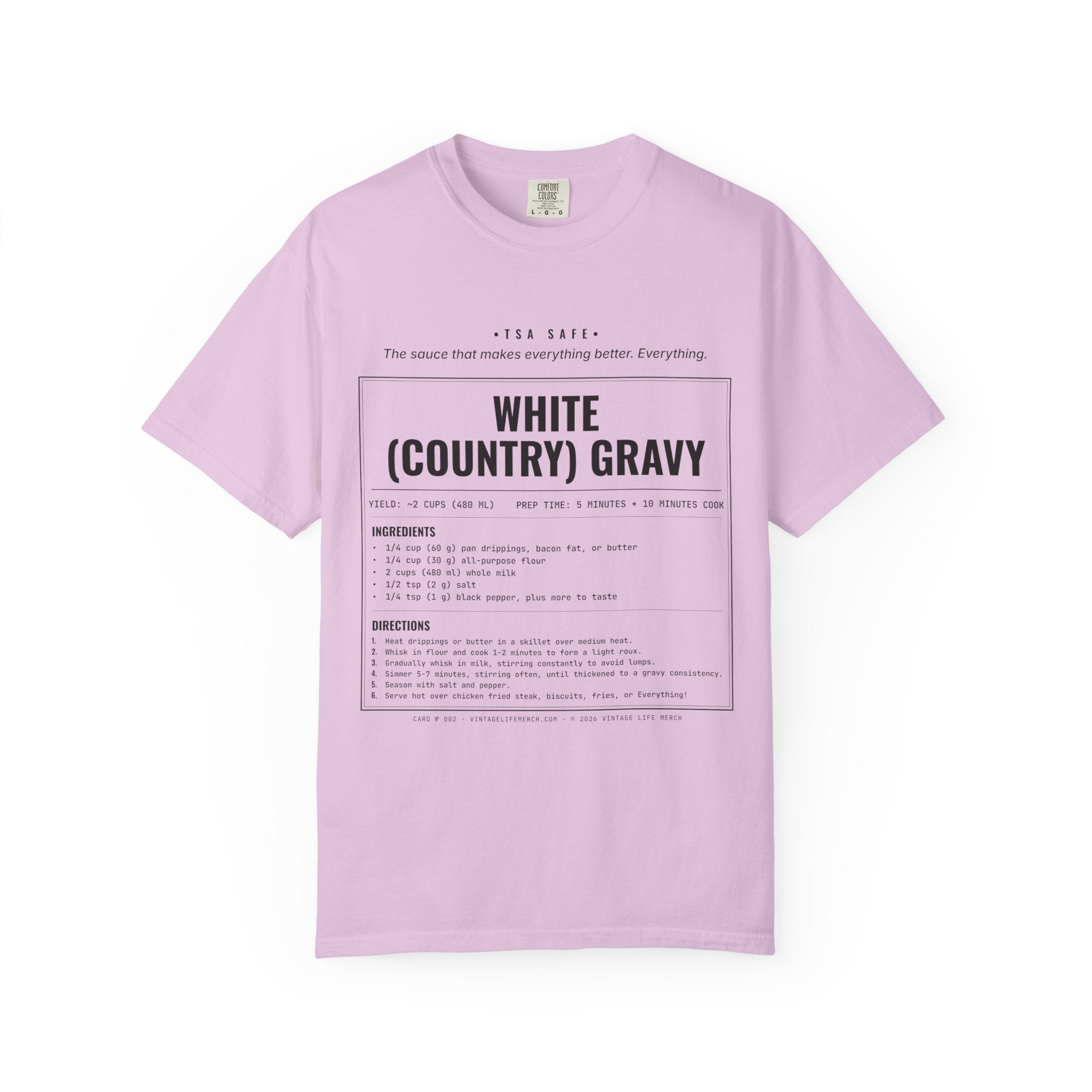 White Country Gravy Recipe Shirt | Southern Vintage Tee