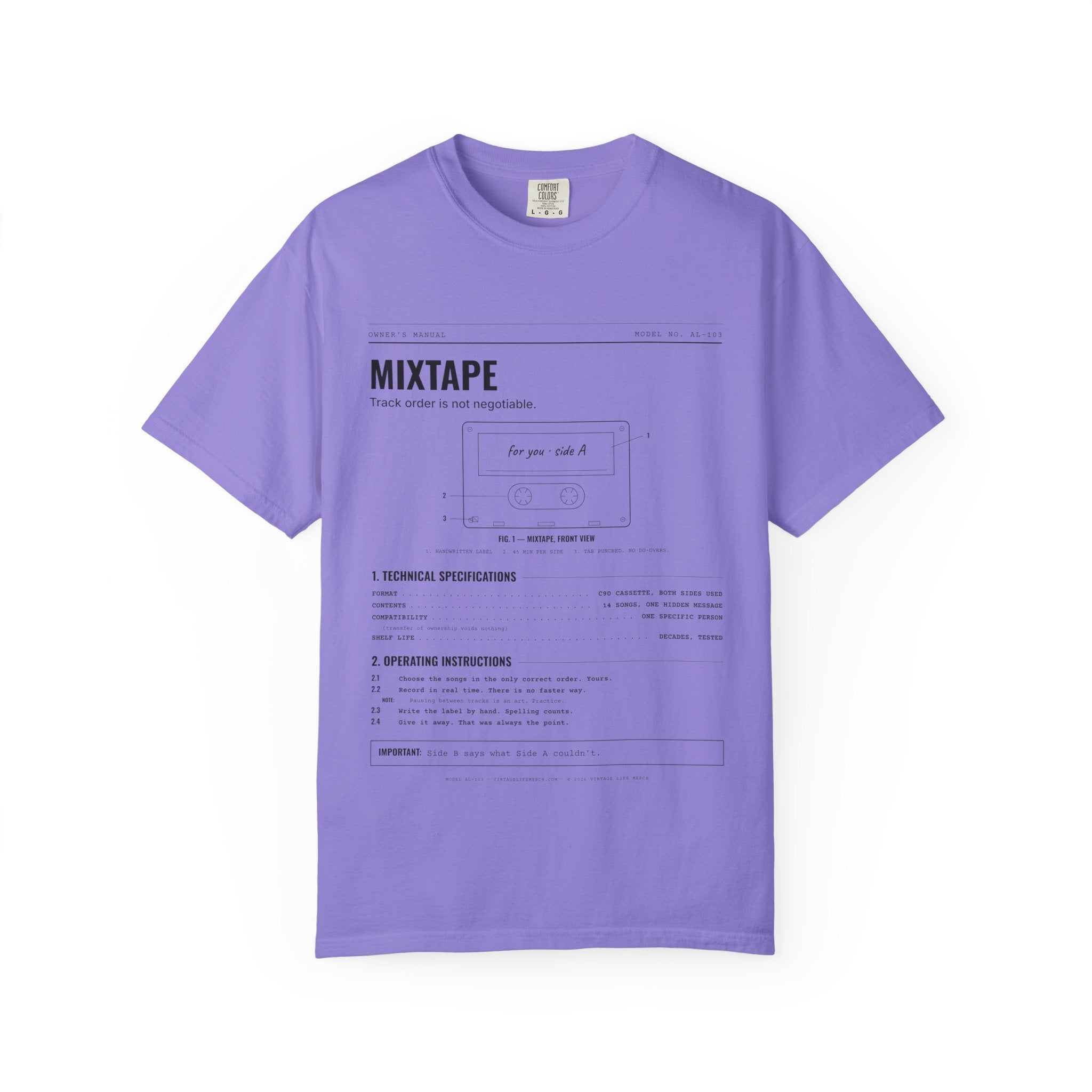 Mixtape Spec Sheet Shirt | Analog Life Vintage Tee