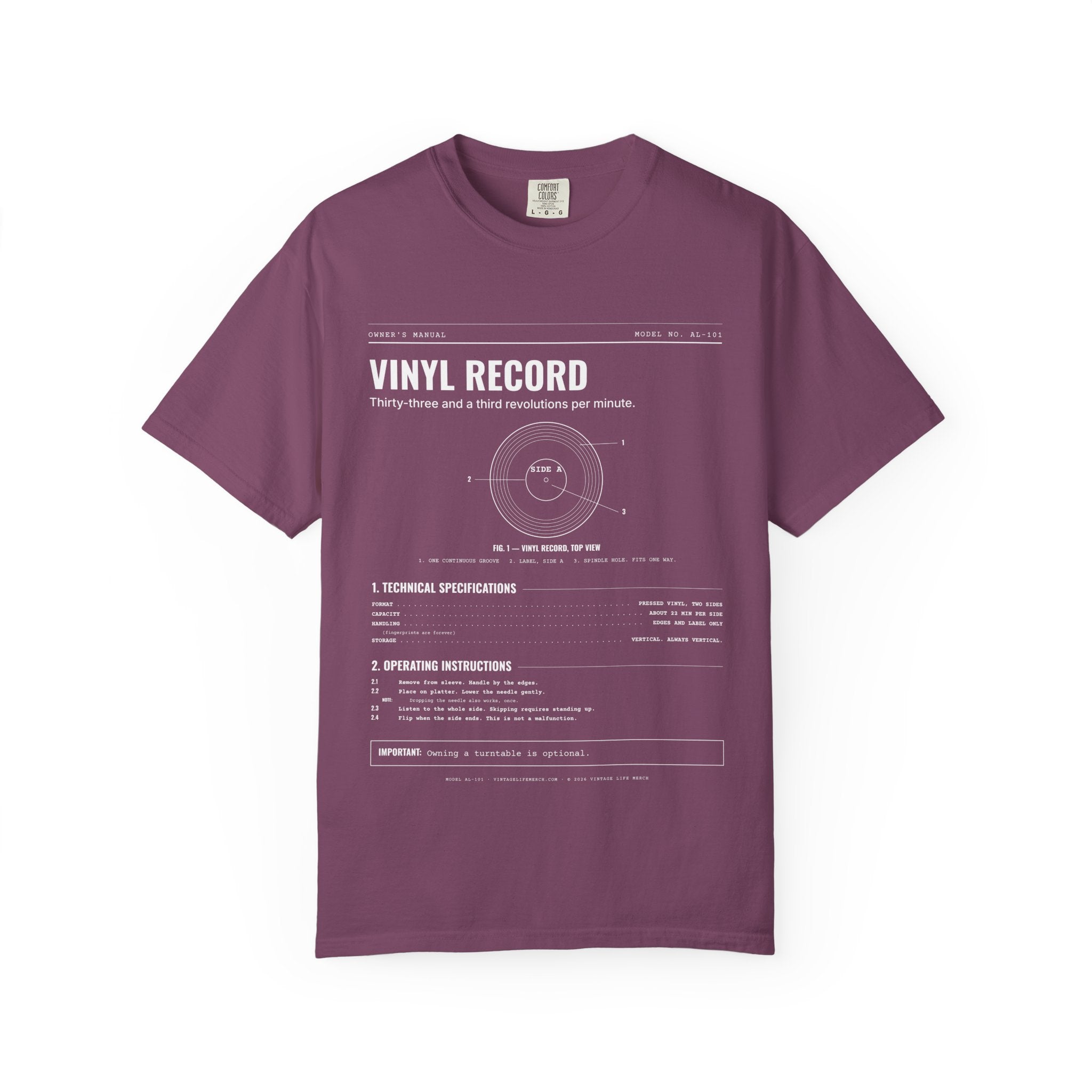 Vinyl Record Spec Sheet Shirt | Analog Life Vintage Tee