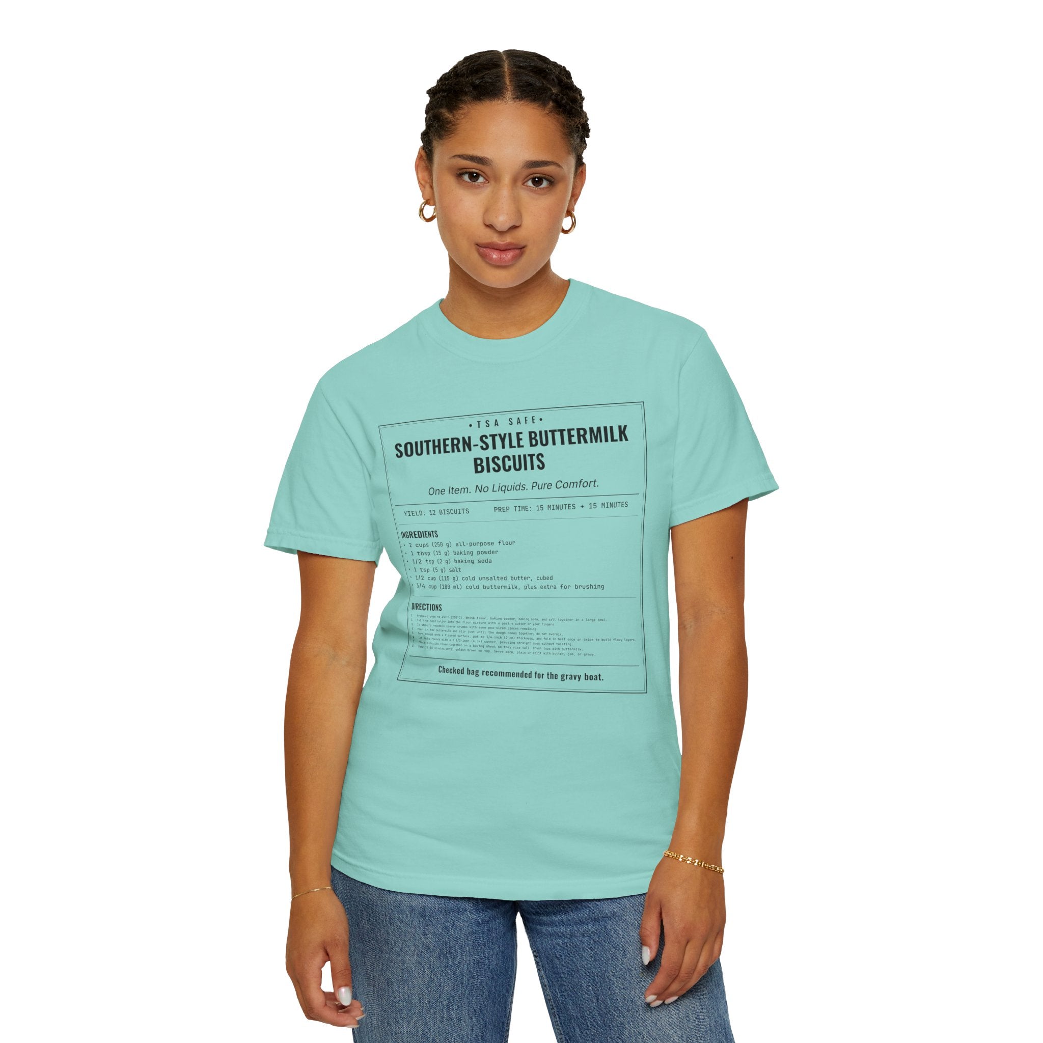 Southern Style Buttermilk Biscuits | Vintage Recipe Card T-Shirt — Black Ink