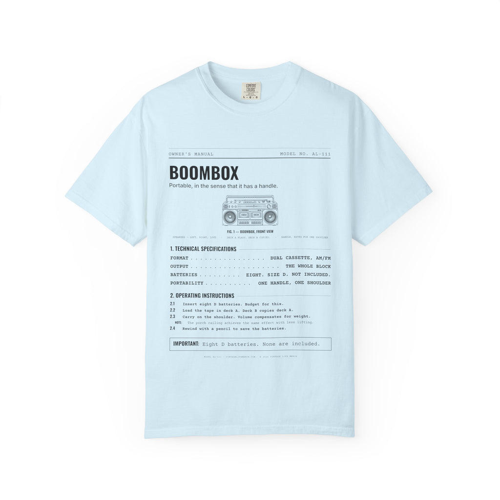 Boombox Spec Sheet Shirt | Analog Life Vintage Tee in Chambray